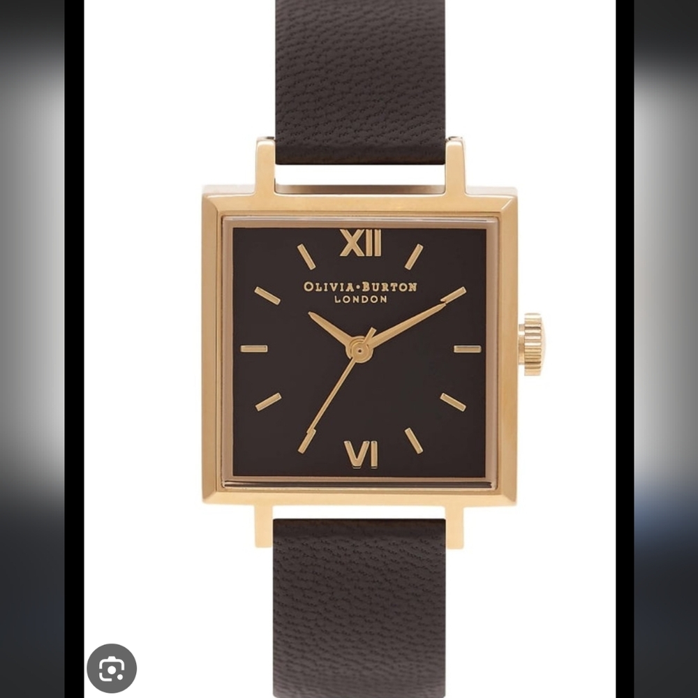 Olivia Burton Gold and Black Square Watch